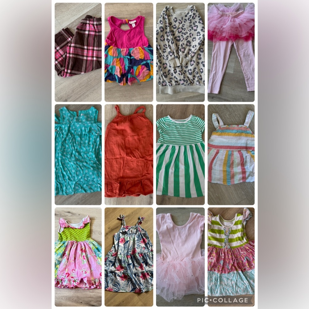 Girls Size 3T Clothing Lot | Mixed Tops Bottoms Play PJs & Dresses- 12 pieces